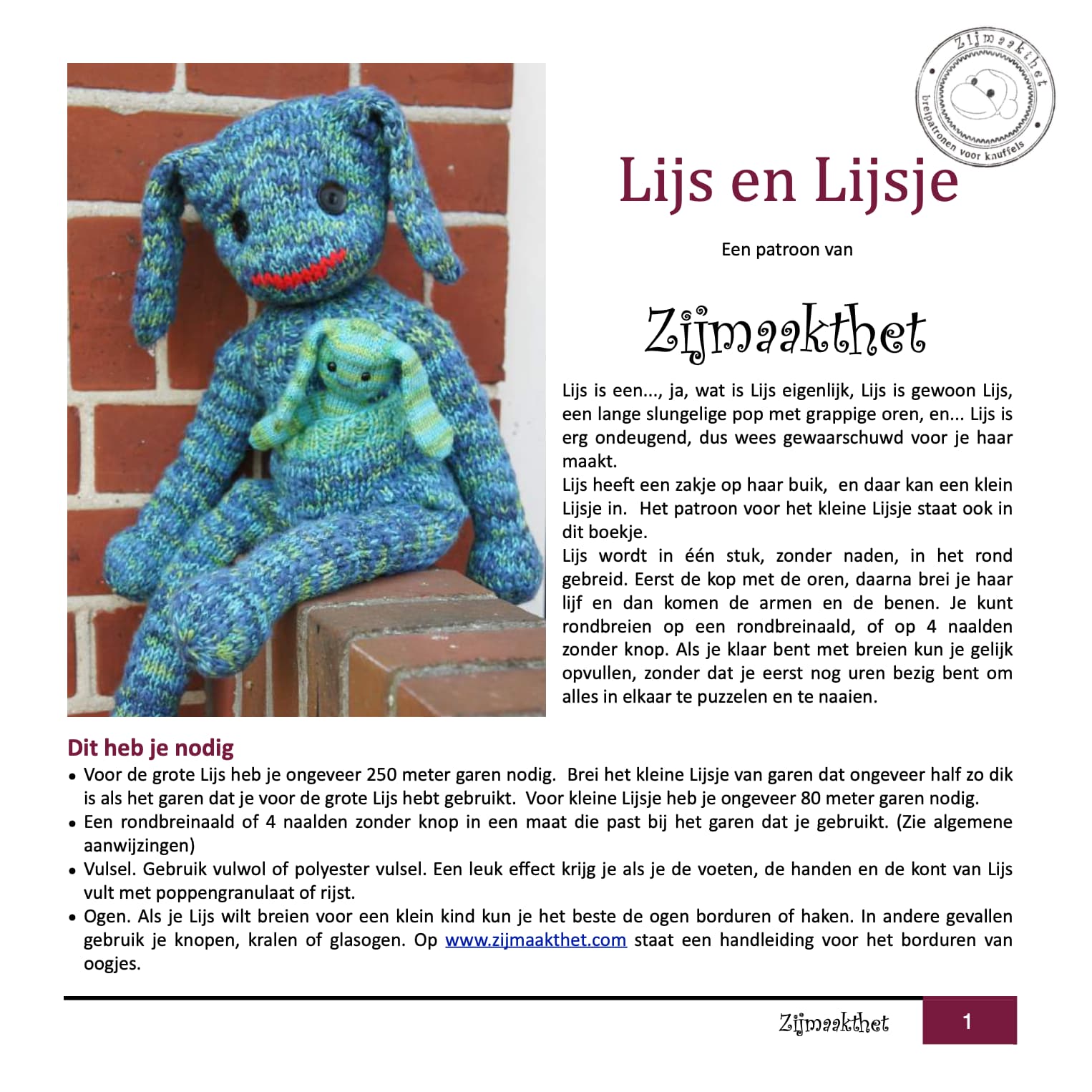 Lijs en Lijsje (patroon)