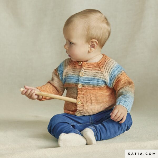 Jas met raglanmouw van Merino Baby Aquarelle