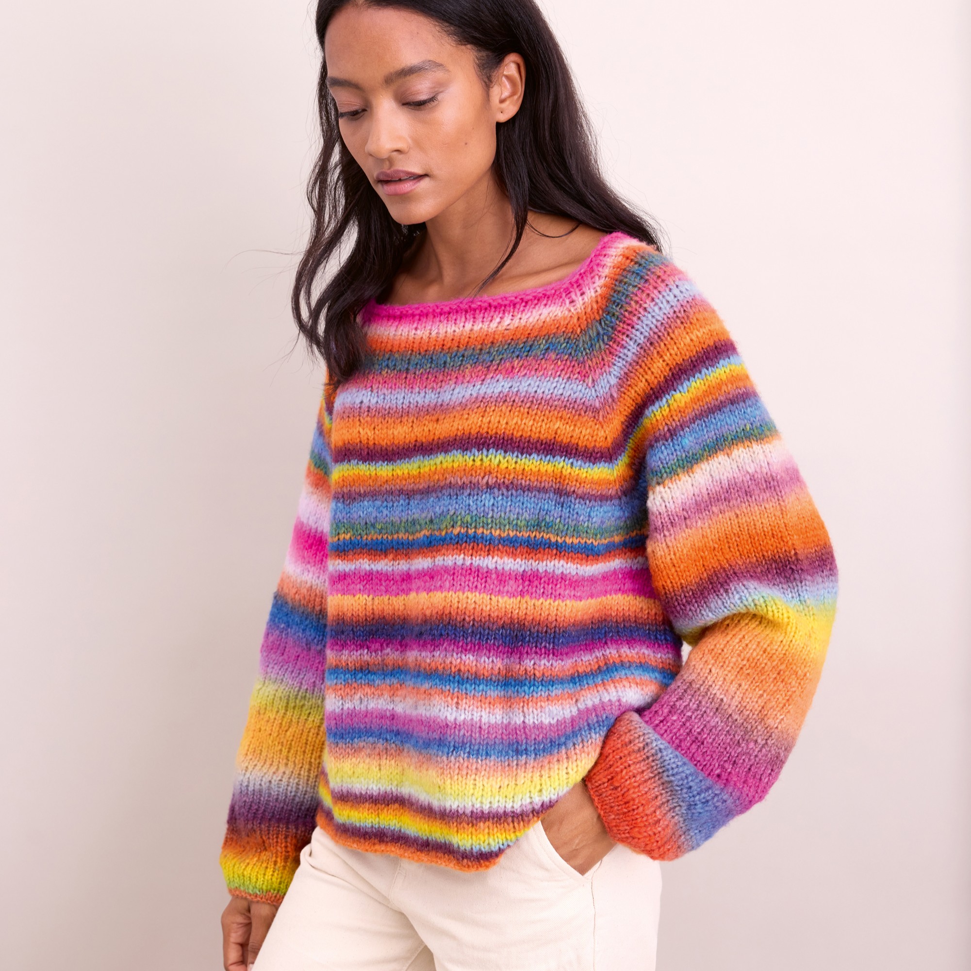 Raglantrui top-down gebreid van Candy